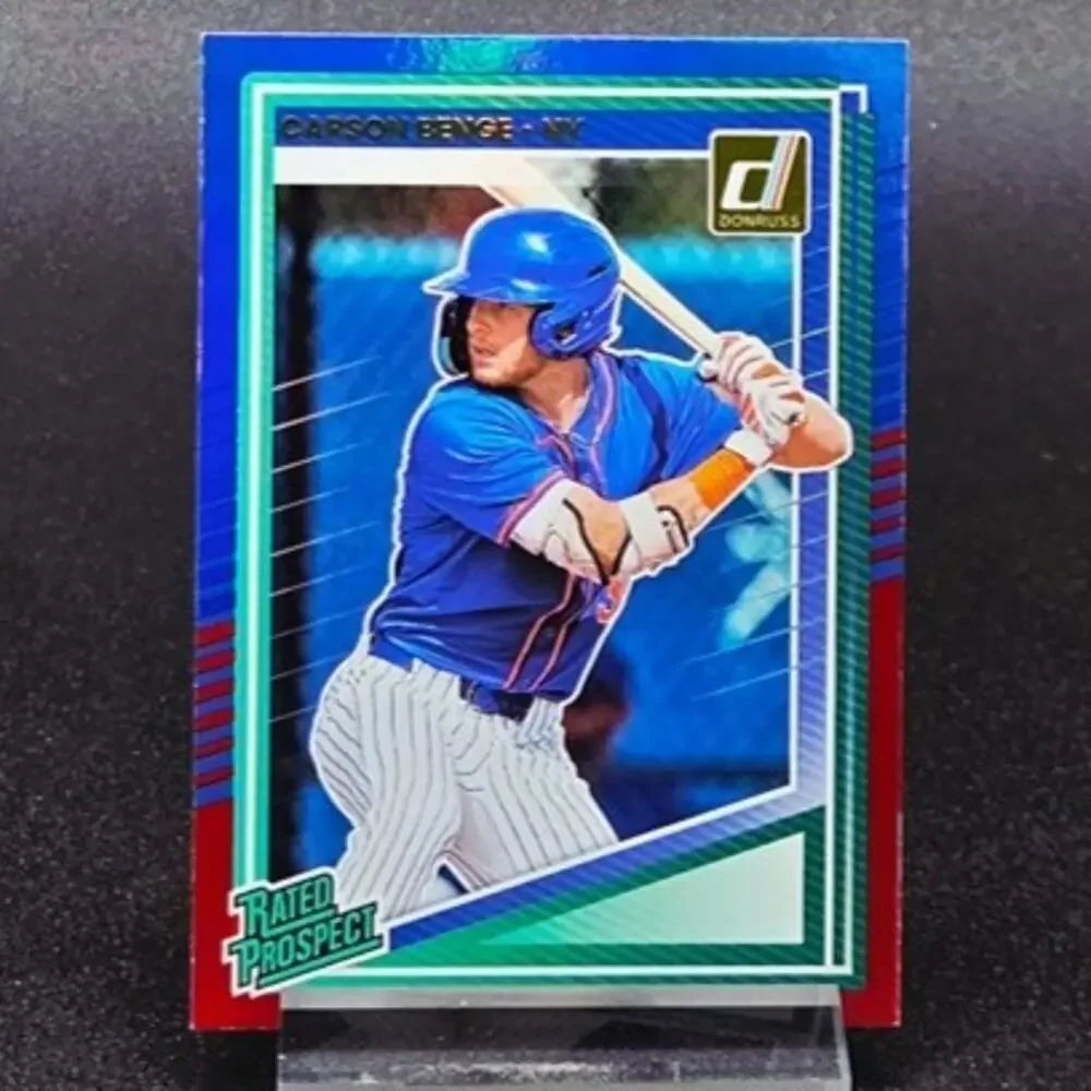Carson Benge Unleashed Red and Blue Foil RC New York Mets Top Prospect - Picture 2 of 7